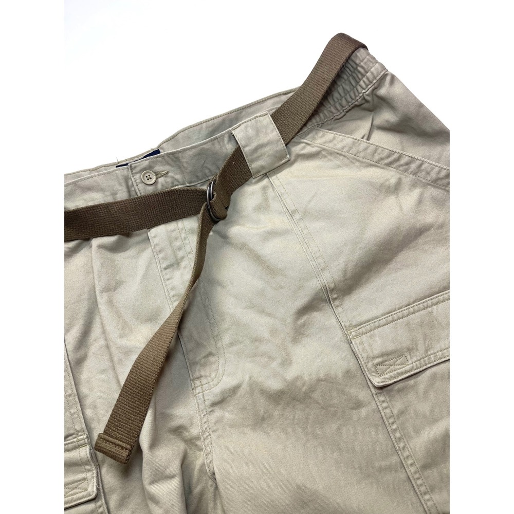 St Johns Bay Mens Cargo Shorts Khaki Tan Big & Tall Belted Size 50 NWT